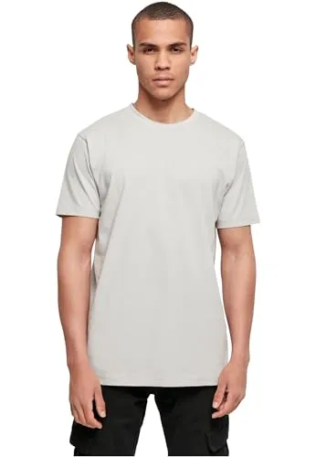 Build Your Brand Herren T-Shirt Round Neck, Männer Basic T-Shirt mit Rundhalsausschnit, Regular Fit, Baumwolle, Lightasphalt, XL