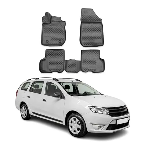OMAC Auto-Fußmatten für Dacia Logan MCV2 2013-2016 - Fahrzeugspezifische Allwetter-Fußmatten, wasserdicht und rutschfest, bieten perfekten Schutz und einfache Reinigung für Ihr Fahrzeug.