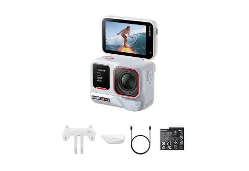 Insta360 Ace Pro 2 Arctic White Action-Cam - Wasserdichte Action-Cam bis 12m, 8K/30fps Videoaufnahmen und 50MP Fotos; ideal für Abenteuer und Unterwasseraufnahmen.