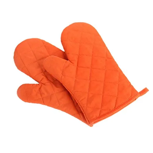 Voarge Ofenhandschuhe, Hitzebeständig Ofenhandschuhe Verdickte Hitzeresistente Topfhandschuhe Topflappen Backhandschuhe, 1 Paar, orange