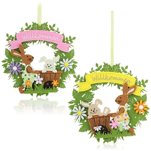 com-four® 2X Deko-Anhänger aus Filz von COM-FOUR