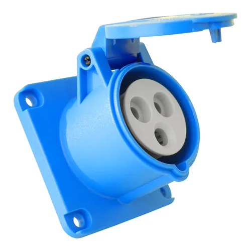 CEE Einbausteckdose gerade 230V 16A 3P 75x75 mm