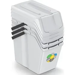 Keden Abfallbehälter Sortibox 25L Set 3 Esche Weiß von Keden