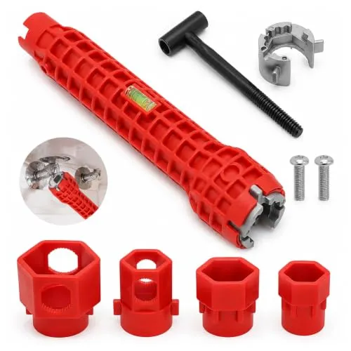 Aosiingarx 14 in 1 Armaturenschlüssel, Universal Spülenschlüssel Installer | Wasserhahn Schlüssel, Waschbecken Installer Werkzeug für Spülbecken, Toilettenschüssel, Bad & Küche