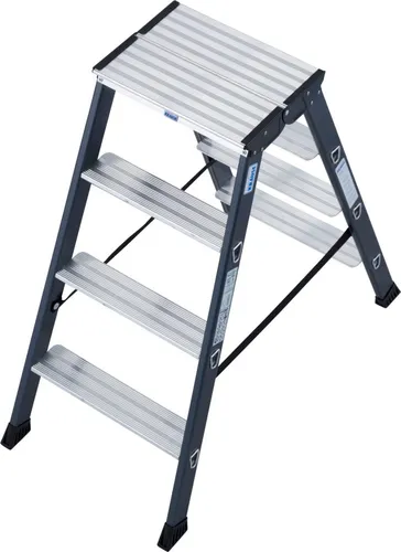 KRAUSE Doppelleiter Sepro D eloxiert, 2 x 4 Stufen von Krause
