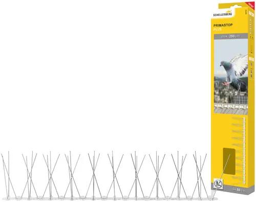 SCHELLENBERG Taubenspikes Taubenabwehr-Set Plus, 50x2x0,6 cm - Effektives Vogelabwehr-Set mit 20 langlebigen Edelstahl-Spikes. Schützt Fensterbänke und Fassaden vor unerwünschten Tieren. UV-beständig und einfach zu montieren!