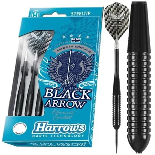 Harrows Dart Black Arrow Brass Ringed 21g (Steel Dart) Dartpfeil NEU