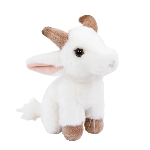 Teddys Rothenburg Kuscheltier Ziege sitzend weiß 18 cm Plüschziege Plüschtier