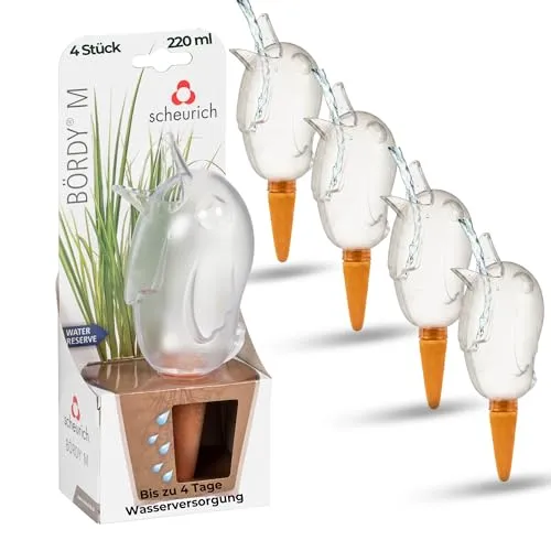 Scheurich Wasserspender Bördy M | 220ml | Bewässerungskugel für Pflanzen - Bewässerungskugeln aus UV-beständigem Kunststoff, ideal für die optimale Wasserversorgung von Pflanzen bis zu 4 Tage. Einfach zu bedienen und perfekt für Blumen im Wohn- und Gartenbereich.