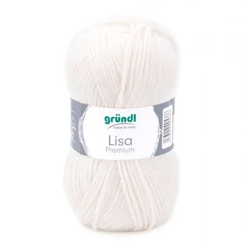 GRÜNDL WOLLE LISA PREMIUM UNI 50g CREME LL 133 m 100g/3,18€
