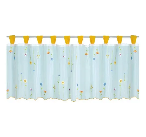 Arsvita Vorhang, Schlaufen, transparent, Voile, Bistrogardine mit Schlaufen, Transparente Küchengardine 150cm x 45cm