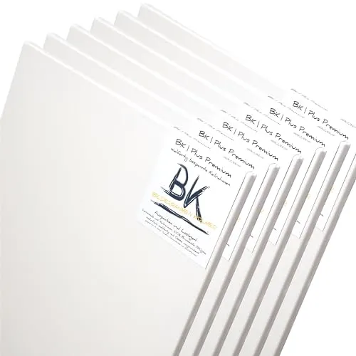 BK BILDERRAHMEN KOLMER 6er Set, 60x60 cm - Premium Keilrahmen aus 100% Baumwolle, malfertig mit hochwertiger Gesso Grundierung für professionelle Künstler und Hobby-Maler.