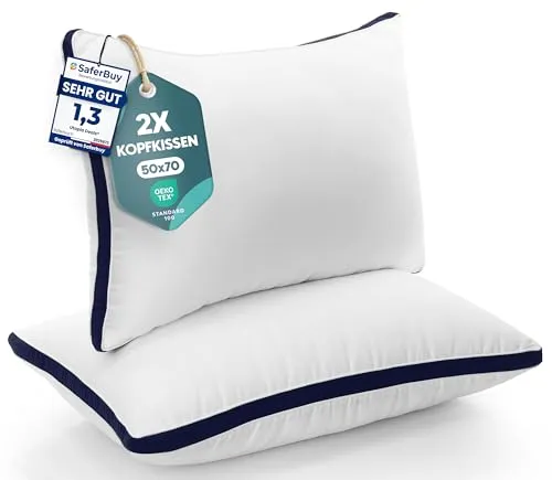Utopia Bedding Kopfkissen 2er Set 50 x 70 cm in blau von Utopia Bedding