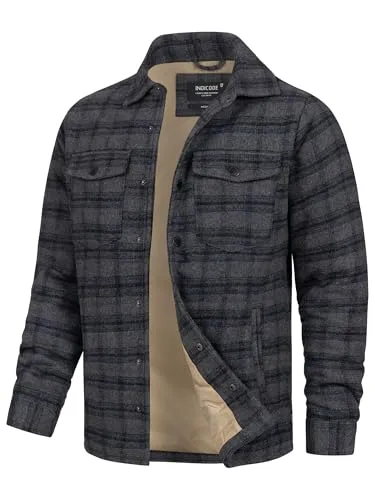Indicode Herren Spin Langarmhemd Übergangsjacke gefüttert | Freizeithemd Raven, S - Kuschelige Übergangsjacke aus weichem Material, ideal für kühle Tage. Mit klassischem Karomuster, praktischen Taschen und durchgehender Knopfleiste für höchsten Tragekomfort. Regular Fit für eine optimale Passform.