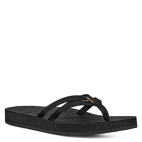 Teva Damen W Reflip Riemchensandale Schwarz 38 EU - Robuste Riemchensandale mit schnelltrocknendem Gurtband aus recyceltem Material. Die bequeme EVA-Polsterung sorgt für hohen Tragekomfort, ideal für Reisen und den ganzen Tag.