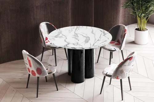 Design Esstisch Tisch HRE-111 rund Hochglanz Esszimmer 100 x 75 cm