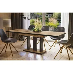 Endo-Möbel Esstisch Appia Special - Erweiterbar von 130 auf 210 cm - Esstisch in Wotan Eiche, ausziehbar mit 2 Erweiterungsplatten für gesellige Abende, pflegeleicht und robust, ideal für Familienessen.