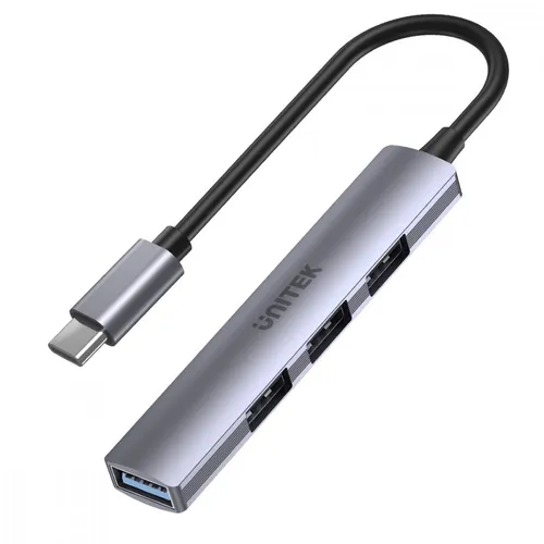 HUB USB-C; 3x USB-A 2.0 1x USB-A 5 Gbps alu UNITEK 4894160050106