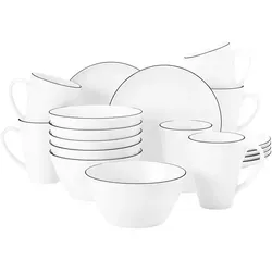 Seltmann Weiden Lido Black Line Frühstücks-Set 18-teilig in schwarz von Seltmann Weiden