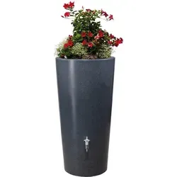 Garantia 2in1 Regenspeicher Stone Lava, 210 l, Dunkelgrau - Bewässerung - stilvoller 2in1 Regenspeicher mit integrierter Pflanzschale aus 100 % recycelbarem Kunststoff, ideal für Terrassen und kleine Gärten.