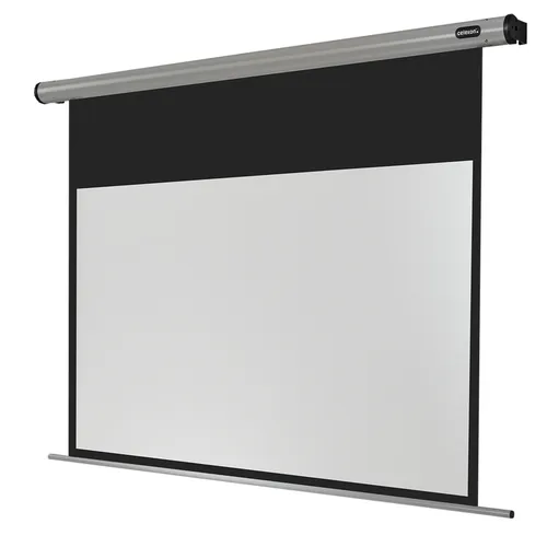 Celexon Motor HomeCinema 1090119 - 194 x 109 cm Motorleinwand - Beamer-Leinwand für Heimkino und Präsentationen mit edlem Tubus, mattweißer Oberfläche und blickdichter Rückseite für beste Bildqualität. Komfortable Bedienung per Fernbedienung oder Wandsteuerungsbox.