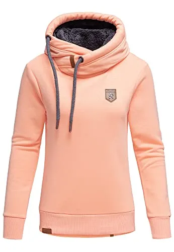 REPUBLIX Damen Kapuzenpullover Sweatjacke Pullover Hoodie Sweatshirt RD-002 Corall L