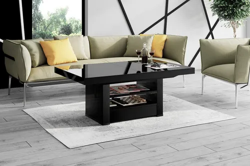 HLM-111 Design Couchtisch Schwarz Hochglanz