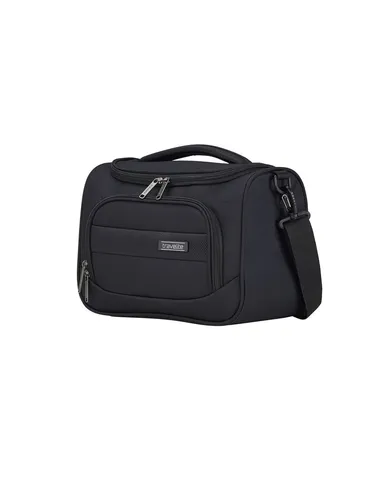 Travelite CHIOS Beautycase - Schwarz - Reisetaschen mit cleverer Innenaufteilung für Pflegeprodukte, ergonomischem Tragegriff und praktischer Aufsteckfunktion - ideal für Kurztrips und Business-Reisen.