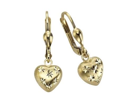 Ohrhänger Ohrring Gold 333/- mit diamantierter Oberfläche von Vivance