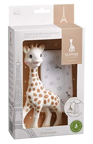 Sophie la girafe + Stoffbeutelchen (Geschenkkarton weiß) in beige von elements for kids