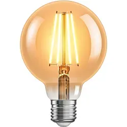 ledscom.de E27 LED Leuchtmittel, G95, extra warmweiß (2500 K), 7,3 W, 818lm, 3-Stufen-Dimmer, goldfarben