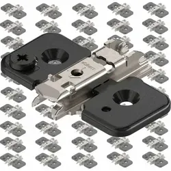Vasalat - Blum Clip Montageplatte, Kreuzmontageplatte Mit Exzenter Höhenverstellung, Stahl Onyx Schwarz 50 Stück