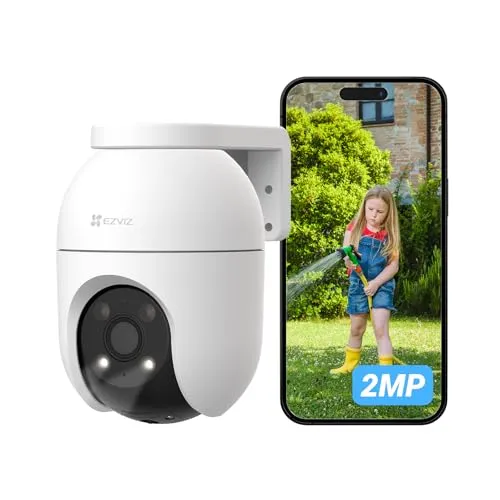 EZVIZ 2MP WLAN Überwachungskamera aussen, Pan&Tilt Kamera mit 2-Wege-Audio, Personenerkennung, automatischer Verfolgung und aktiver Verteidigung, C8c