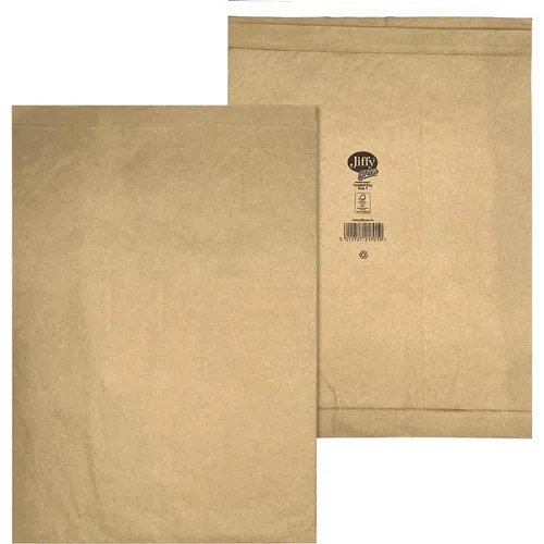 Jiffy Papierpolstertasche Nr.7 - 50 St. in Braun - Recycelbare Papierpolstertaschen aus Kraftpapier, ideal für den sicheren Versand. Mit Haftklebung und umweltfreundlichem Papiergranulat gefüllt.