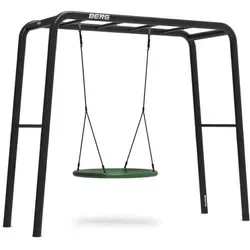 Berg Klettergerüst PlayBase M mit 2 Reckstangen & Nestschaukel - Klettergerüst für Sport und Spiel im eigenen Garten, mit stabiler Konstruktion und vielseitigem Zubehör für unendlichen Spielspaß.