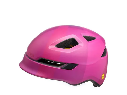 KED Kinderhelm Pop, pink 52-56 cm - Fahrradhelm für Kinder mit MIPS-Technologie für maximale Sicherheit, integriertes Blinklicht für bessere Sichtbarkeit und optimaler Komfort dank K-Fit Anpassungssystem und guter Belüftung.