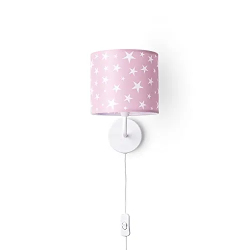 Paco Home Wandlampe Kinderzimmer – Stilvolle Wandleuchte mit Mond & Sterne Design - Lampen für Kinderzimmer mit modernem Stofflampenschirm in himmlischen Designs. Robustes Material und E14-Fassung für individuelle Leuchtmittelwahl.