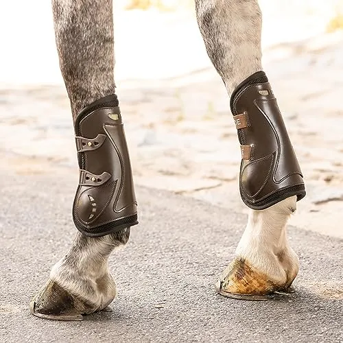 SUNRIDE Springgamaschen (2er Set) für Pferde in braun von SUNRIDE
