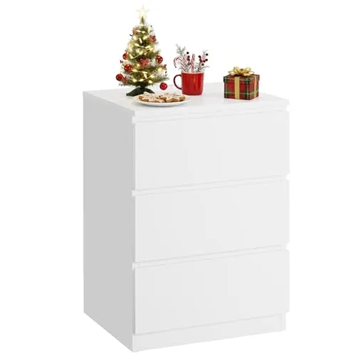 VASAGLE Nachttisch mit 3 Schubladen und Ladefunktion - Nachttisch mit 2 AC-Steckdosen und 2 USB-Anschlüssen, ideal für modernes Schlafzimmer oder Wohnzimmer, bietet praktischen Stauraum und elegantes Design.