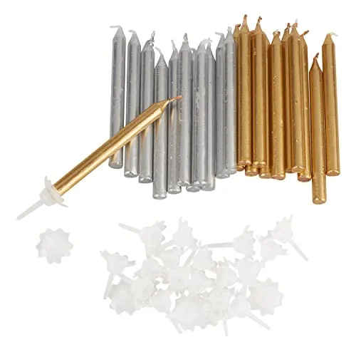 Kerzen Set Gold Und Silber