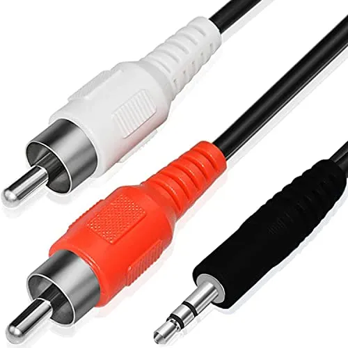 Retoo Aux Cinch Kabel, 3,5mm Klinke auf 2x RCA Stecker (Rot/Weiß), 150cm Audiokabel für Hi-Fi Stereo-Anlagen, Receiver & Kopfhörerbuchsen