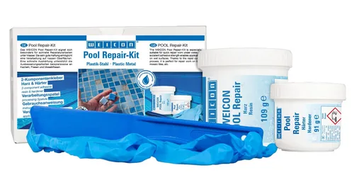 WEICON Unterwasser-Reparaturset Pool Repair-Kit - Praktisches Reparaturset für Pools, ideal für nasse Oberflächen. Die starke Haftung und schnelle Aushärtung ermöglichen unkomplizierte Ausbesserungen an Kacheln und Fliesen.
