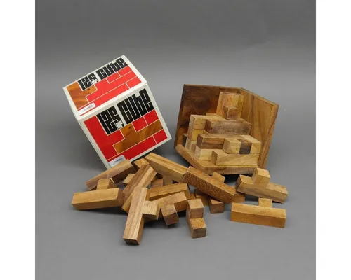 ROMBOL Denkspiele Spiel 125er-Cube - herausforderndes Denkspiel aus edlem Holz für Knobel-Fans, 3D-Puzzle, Holzspiel