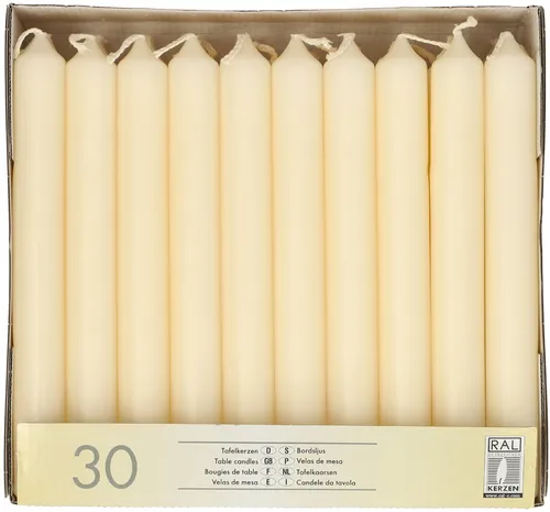 STARPAK Tafelkerzen 21 mm creme 30er Pack
