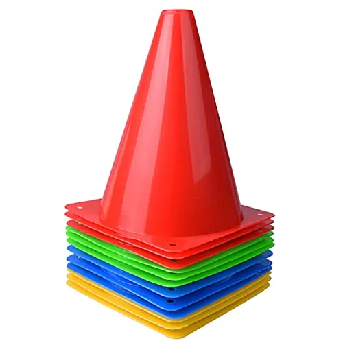 YSBER 12 Markierkegel Fußbal, Hütchen Kinder Pylonen Fußball, Trainingskegel Hilfs, Multifunktionskegel, verwendet für Kinder Sport, Reitsport, Heimfitness und Hundetraining