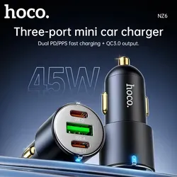HOCO NZ6 PD45W 3-Port(2C1A) Autoladegerät