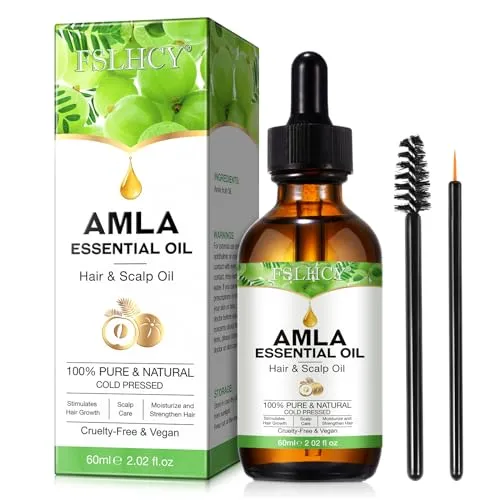 FSLHCY Amla Öl 60ML Amla Haaröl für Haare & Kopfhaut zur Pflege, Reduziert Haarausfall Für Gesundes Haarwachstum, Nährt die Kopfhaut, Augenbrauen und Wimpern