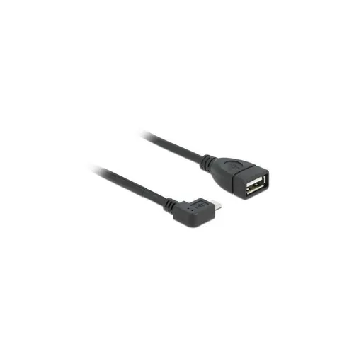 Kabel USB micro-B Stecker > USB 2.0-A Buchse OTG 50 cm gewinkelt