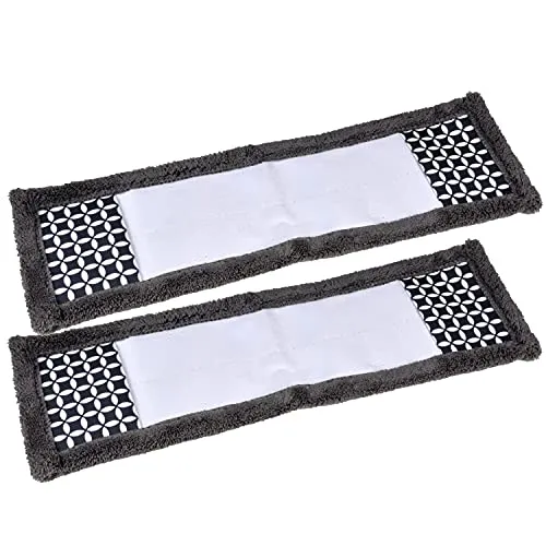 MACOSA UMEN188 2er Set Mikrofasermopp Wischbezug grau weiß 42 cm Bodenwischer Wischmopp Mop Mikrofaser Ersatzbezug Wischaufatz Reinigung Bezug
