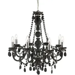 Searchlight Kronleuchter Marie Therese, 8-flammig - Elegante Hängeleuchte in glamourösem Grau, ideal für stilvolle Wohnräume. Dimmbare Funktion und teilmontierte Lieferung für einfache Montage.